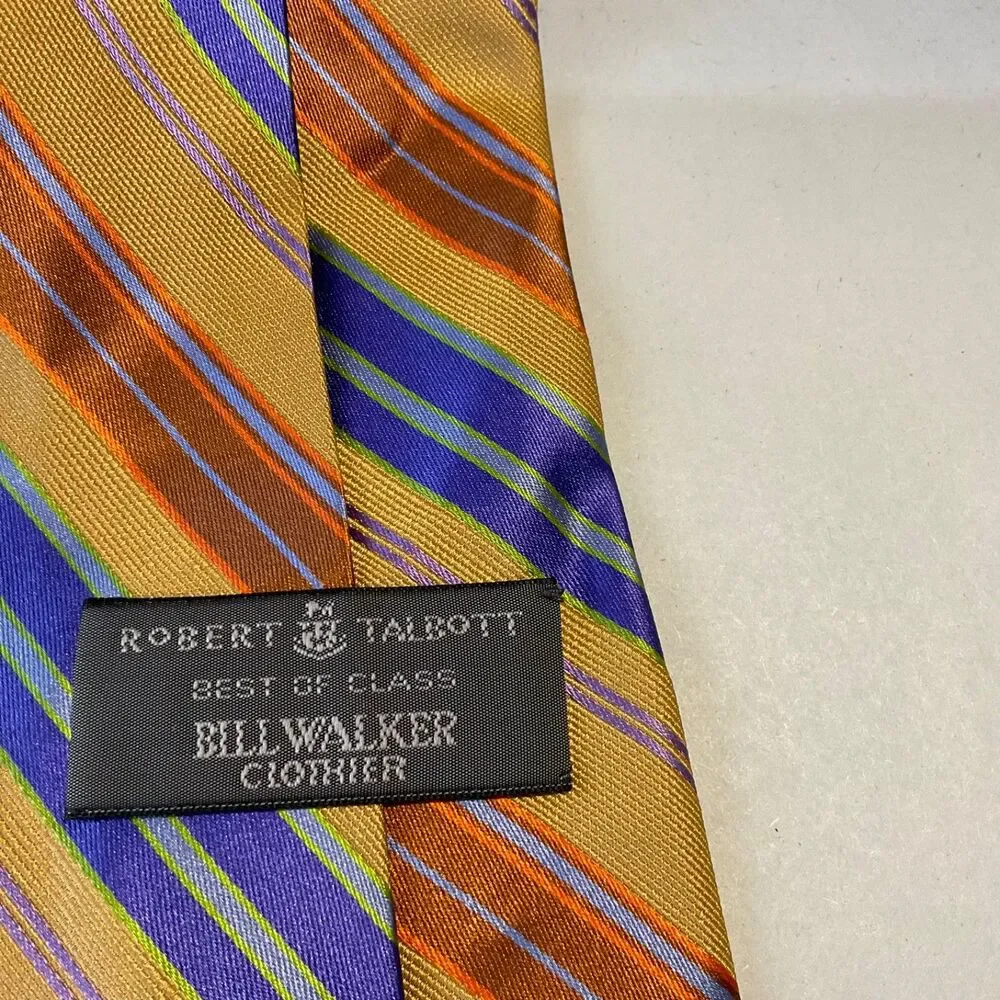 Robert Talbott silk Repp tie Best of Class Men's XL 61” L x 3.5” Striped USA